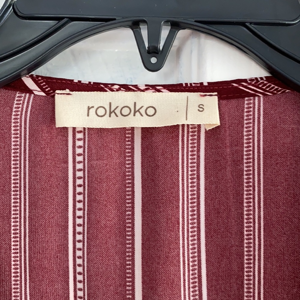 Rokoko burgundy stripe midi dress. Size S - Picture 5 of 9